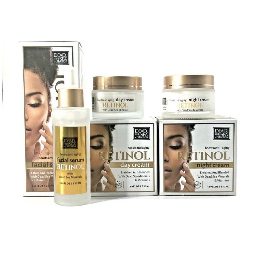 Dead Sea Collection Complete Retinol Skincare Set | Serum + Day & Night Cream